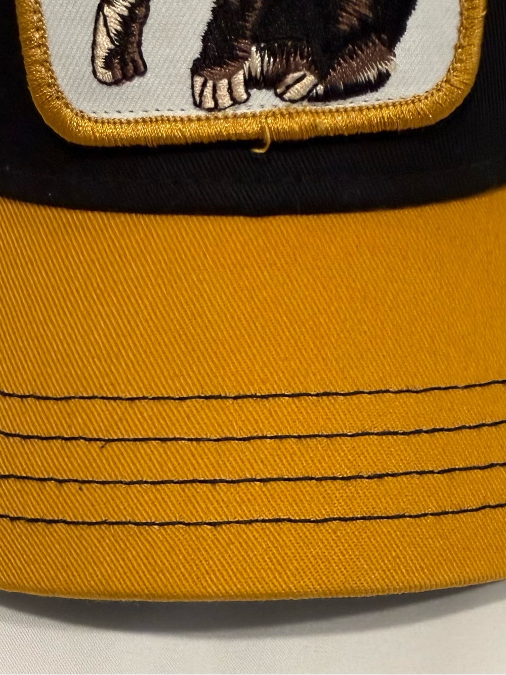GOORIN BROS Funky Monkey Trucker Hat Black Gold Chimpanzee Animal Farm Cap EUC - Picture 4 of 10